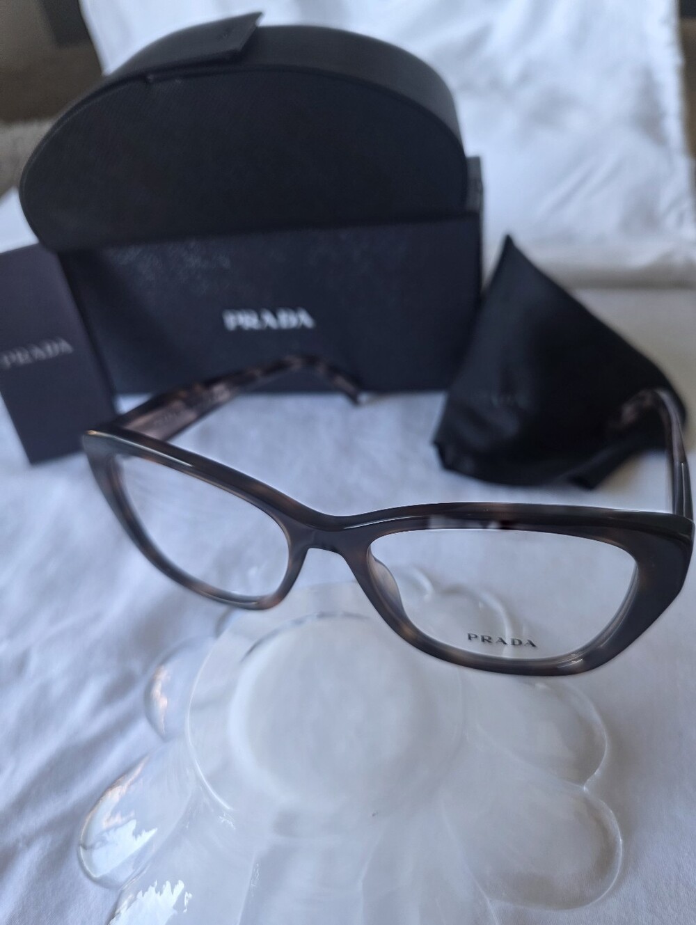 Prada Women’s Brown Cat-Eye Rx Glasses - VPR 19W 53/17 23 A 101 Mauve Tortoise